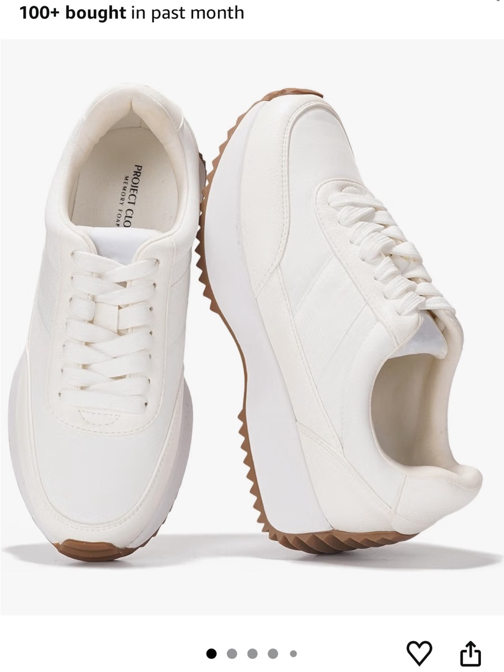 Project Globe Cream Platform Lace-Up Sneakers with Gum Outsole